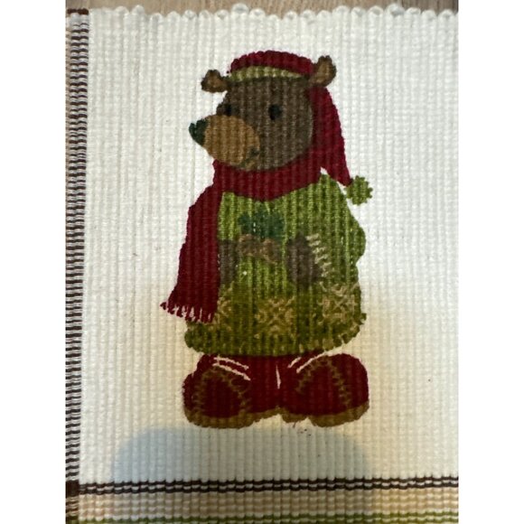 Set Of 2 St. Nicholas Square Cotton Festive Moose & Tree Placemats - Picture 7 of 12